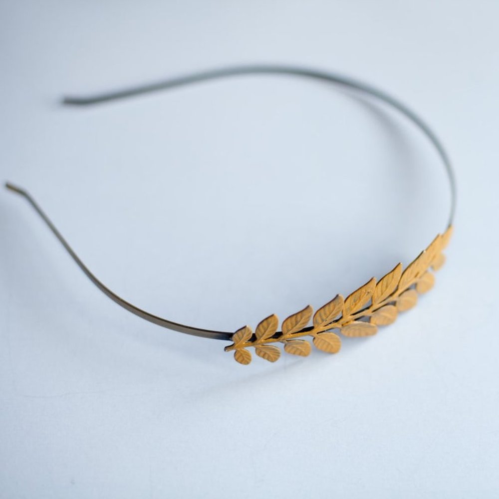 Bronze Metal Headband - Mustard